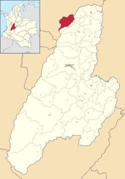 Vị trí của khu tự quản Herveo trong tỉnh Tolima