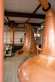 Cooley's copper pot stills Cooleys copper pots.jpg