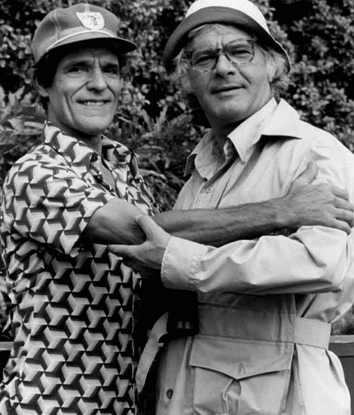 Puppeteer Cosmo Allegretti (left) with actor Dick Shawn, 1977: Allegretti played many roles on the program.