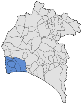 Localização da costa oeste