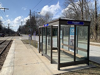 <span class="mw-page-title-main">Courtland station</span> Rapid transit station in Shaker Heights, Ohio, US