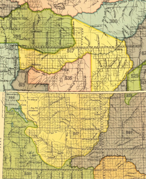 File:Crow Indian territory (area 517, 619 and 635) as described in Fort Laramie treaty (1851), present Montana and Wyoming.png