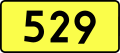 English: Sign of DW 529 with oficial font Drogowskaz and adequate dimensions.