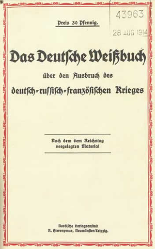 <i>The German White Book</i> 1914 publication by German government