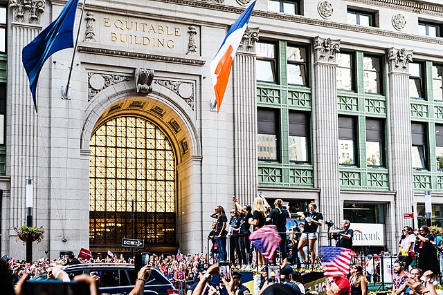 USWNT at a parade in their honor after the 2019 Championship