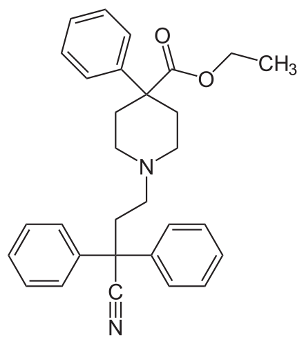 Skeletal formula of diphenoxylate