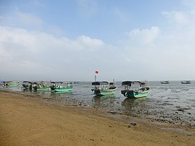 Dans le côte sur d'île Donghai