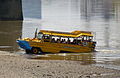 Image 31Duck tour converted DUKW amphibious vehicle exiting the River Thames.