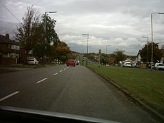 A58 easterly road tussen Oakwood en Gipton in Leeds