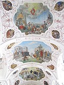 Stucaturi cu arabescuri în Biserica Sfântul Mauriciu din Ebersmunster (Alsacia, Franța), anii 1740