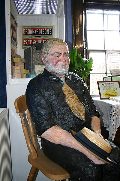 This figure of Danny Kyle is usually installed next to the Open Stage during the Celtic Connections festival.