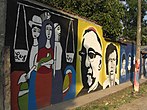 Memorial depicting Oscar Romero and the 1980 murders of U.S. missionaries in El Salvador