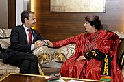 Jose Luis Rodriguez Zapatero spanyol miniszterelnök és Kadhafi, 2010