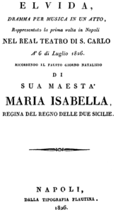 Tittelside til libretto, Napoli 1826