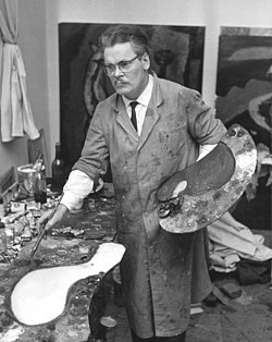 Erik Enroth ateljeessaan noin vuonna 1960.