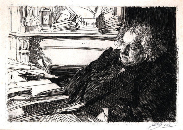 Ernest Renan in his study by Anders Zorn