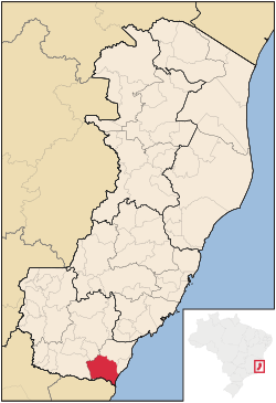 Location of Presidente Kennedy in the State of Espírito Santo