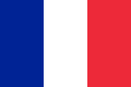 The flag of France, lighter red and blue variant.