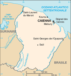 Francouzská Guyana - mapa