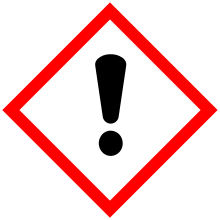 The pictogram for harmful substances of the Globally Harmonized System of Classification and Labelling of Chemicals. GHS-pictogram-exclam.svg