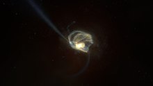 Файл: Анимация столкновения галактик - Космический телескоп Джеймса Уэбба Science.webm