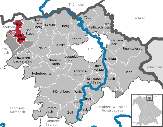Läget för Geroldsgrün i Landkreis Hof
