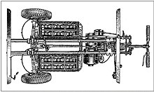 A diagram of the Graiseley 3-wheeled pedestrian controlled battery-electric chassis dating from around 1938. The diagram was part of the application for patent no. 504604. Graiseley Patent 503604.jpg
