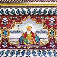 Guru Nanak, founder of Sikhism GuruNanakFresco-Goindwal.jpg