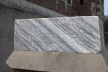 Original Houston Light Guard Armory Cornerstone. Laid by Gray Lodge No. 329 AF&AM in 1891 on the original Texas St. Armory then relaid on Caroline St. Armory. Many of the Houston Light Guards were also prominent Houston area Freemasons. HLGcornerstone.jpg