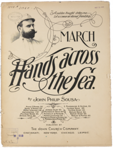 Music sheet of march "Hands Across the Sea"