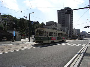 Hiroden near Hijiyama-shita.JPG