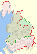 Historical and current boundaries of Lancashire