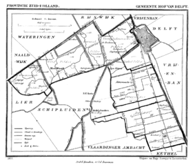 Plassering av Hof van Delft