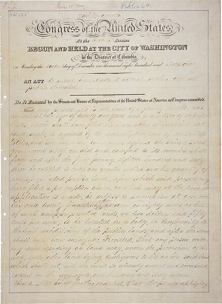 File:Homestead Act (1862) - first page.jpg