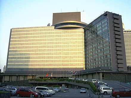 Built in 1964 to correspond with the 1964 Summer Olympics, the Hotel New Otani Tokyo was Japan's tallest building until 1968. Hotel New Otani - 2007.jpg