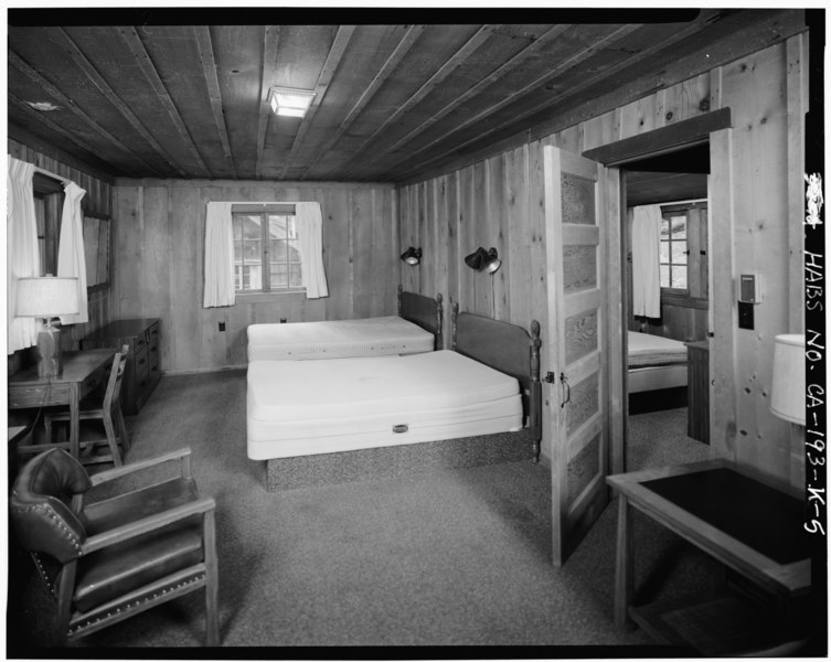 File:INTERIOR, WEST VIEW - Giant Forest Lodge Historic District, Cabin No. 22, Three Rivers, Tulare County, CA HABS CAL,54-THRIV.V,1-K-5.tif