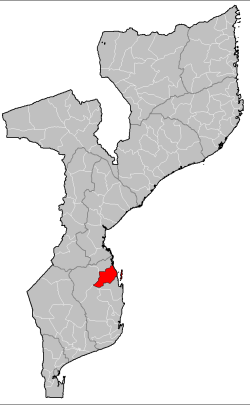Inhassoro District on the map of Mozambique