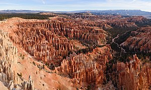 Le panorama à Inspiration Point dans le parc national de Bryce Canyon. Novembre 2018.