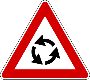 Italian traffic signs - circolazione rotatoria.svg