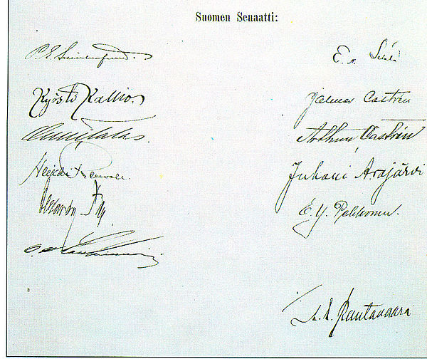 Signatures of the Finnish Senate