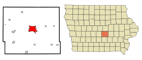 Jasper County Iowa Incorporated and Unincorporated areas Newton Highlighted.svg