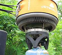 Corrugated metal ring at the base of the billycan. JetBoil-camping-stove-under-cooking-pot.jpg