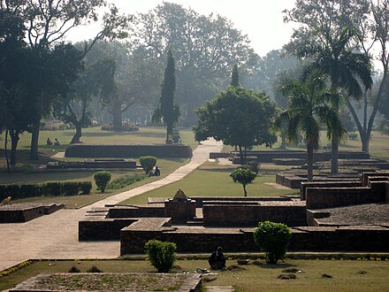 Os restos mortais de uma seção do Mosteiro Jetavana, nos arredores da antiga Savatthi, em Uttar Pradesh.