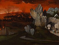 Landscape with the Destruction of Sodom and Gomorrah, c. 1520, oil on panel, 22.5 × 308 cm (8.9 × 11.8 in), Museum Boijmans Van Beuningen, Rotterdam