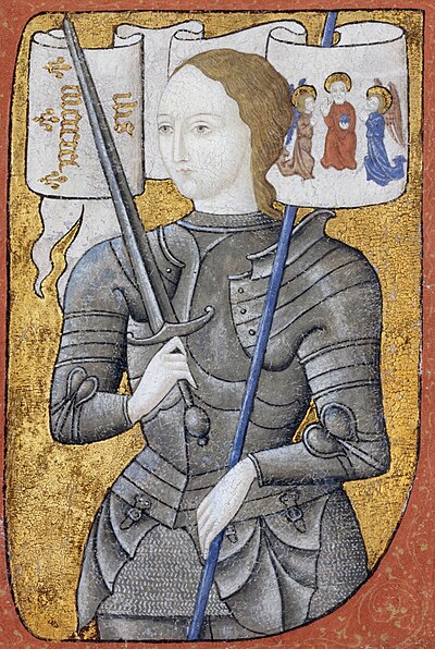 Óleo sobre pergamino del siglo XV de Juana de Arco