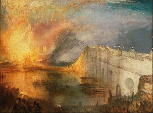 Joseph Mallord William Turner, English - The Burning of the Houses of Lords and Commons, October 16, 1834 - Google Art Project.jpg