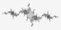 Julia set from period 6 components of Mandelbrot set, near root of period 2