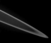 Imagen del anillo principal de Júpiter obtenida por la sonda Voyager 2.