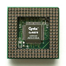 The Cyrix Cx487S FPU coprocessor, installed between CPU and motherboard socket. KL Cyrix Cx487S.jpg