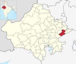 Location of Karauli district in Rajasthan